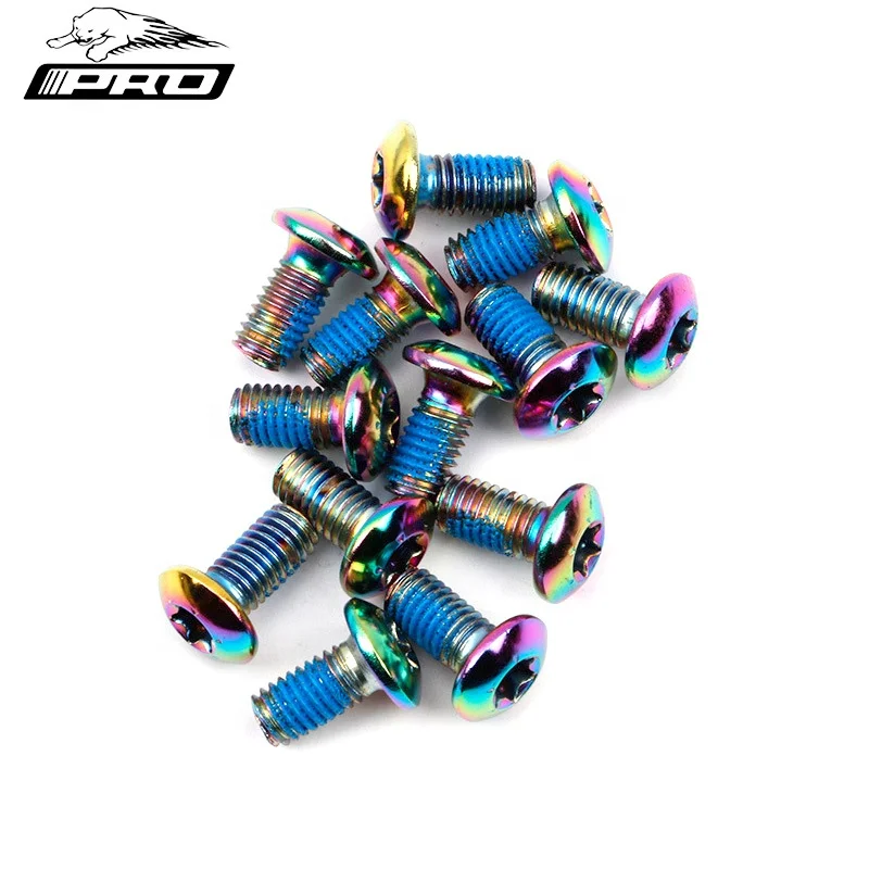

Colorful T25 Alloy Steel Bicycle Disc Brake Rotor Torx Bolts screw mountain bicycle rotor bolts M5*11.5mm, Red/blue/green/gold/rainbow