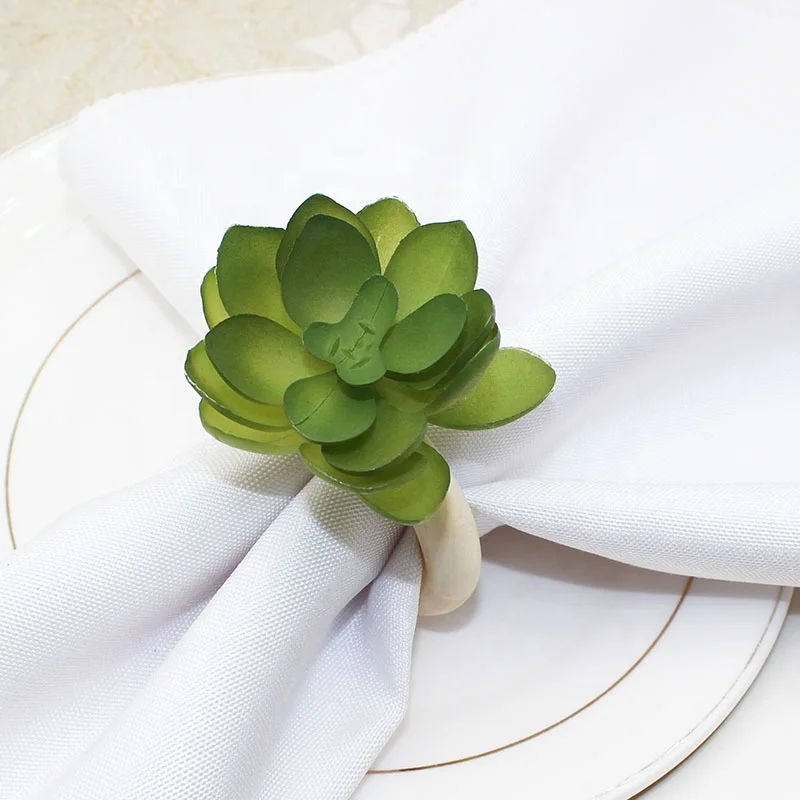 

Simulated Plant Napkin Rings Rustic Coastal Table Setting for Teatime Family Gathering Thanksgiving Day Christmas Day HWW48