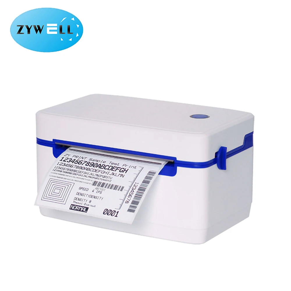 

Zywell 4x6 shipping label printer blue/red thermal printing 4inch waybill sticker printer ZY909