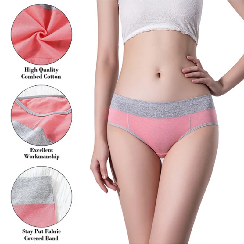 

Women's Plus Size Panties High Waist Cotton Panties Tummy Control Underwear S-5XL