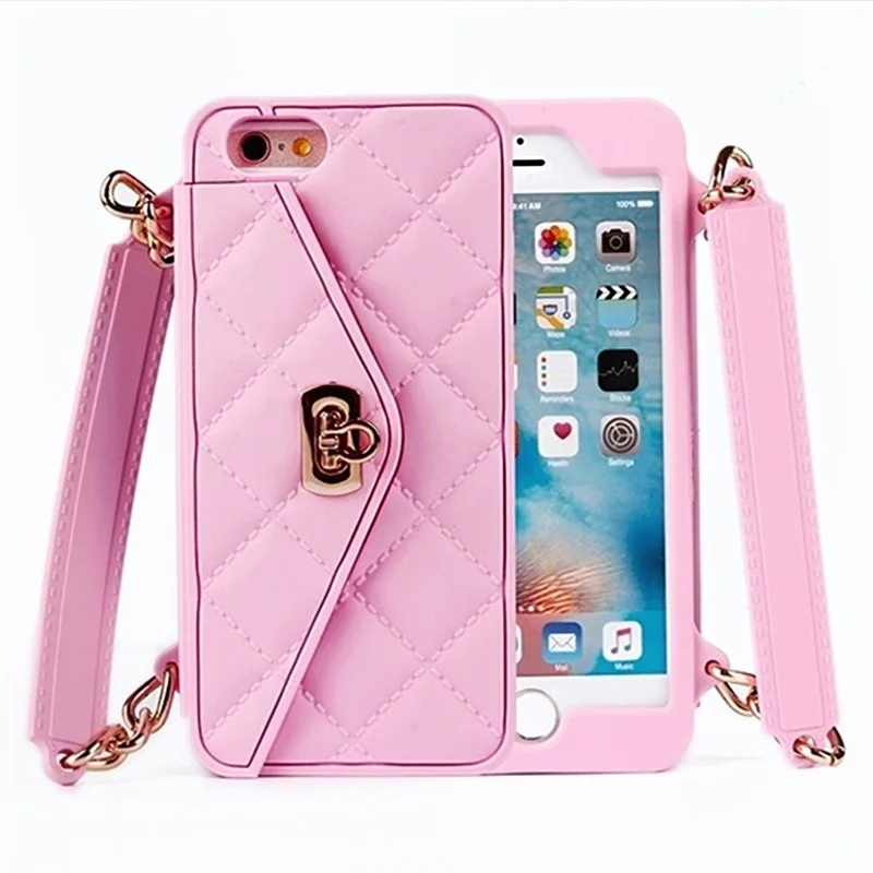 

Fashion Phone Cover With Long Shoulder Strap Women Crossbody Case For iPhone