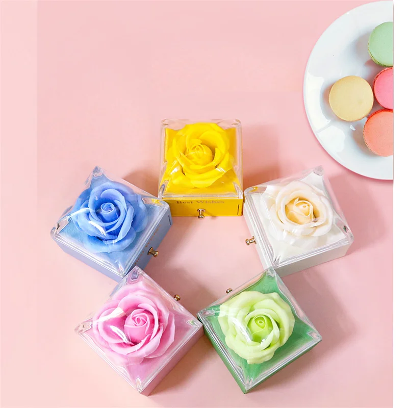 

2023 rose jewelry box new Macaron color flower box jewelry packaging box wholesale stock