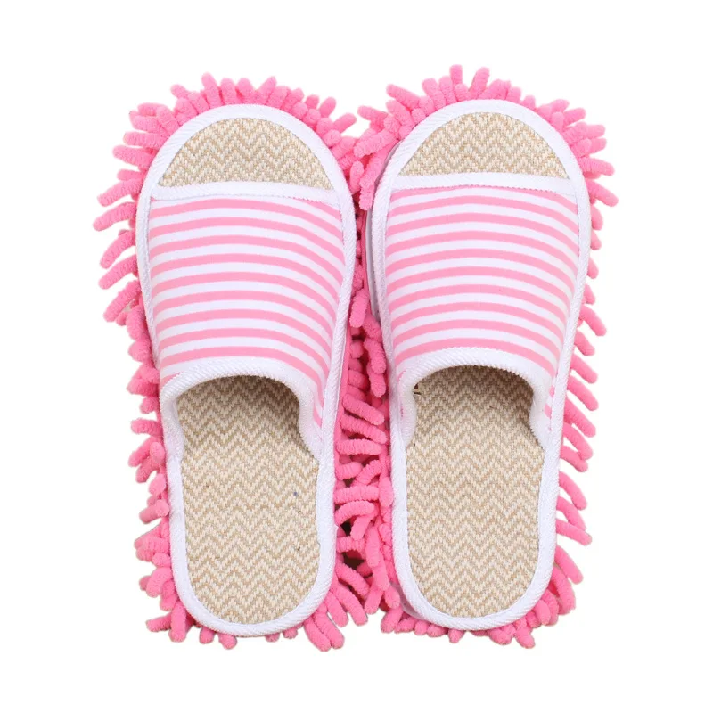 

Wholesale summer linen Cheap washable disassembled women's indoor duster mop floor cleaning slippers