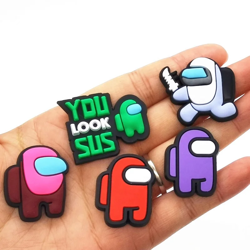 

PVC Shoe clog Charms Accessories Fit for Shoes Bracelets Bands Shoe Buckle ornaments, As picture