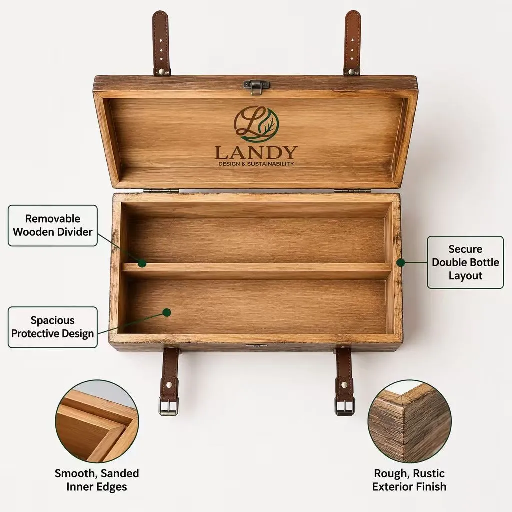 Inside the Custom Burnt Wood Wine Box