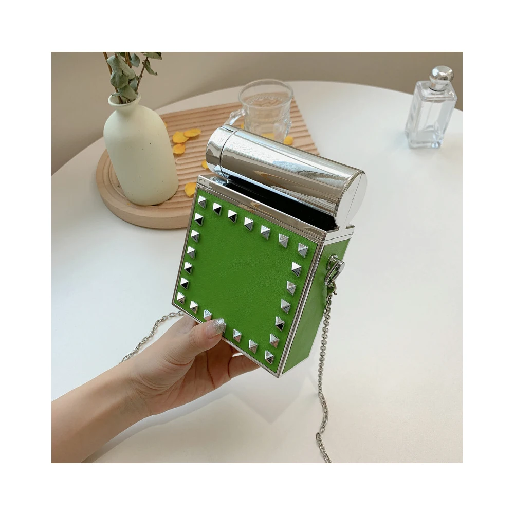 

Wholesale INS inspired Shoulder Crossbody purses Fashion Rivets Chain Lipstick Makeup Box Bag For Women, Customizable