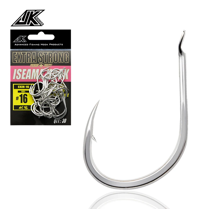 

JK EXIH Fish Hooks Wholesale Iseama High Carbon Stainless Steel Slow Jigging Outdoor Fishing Single Barbed Assist Hooks