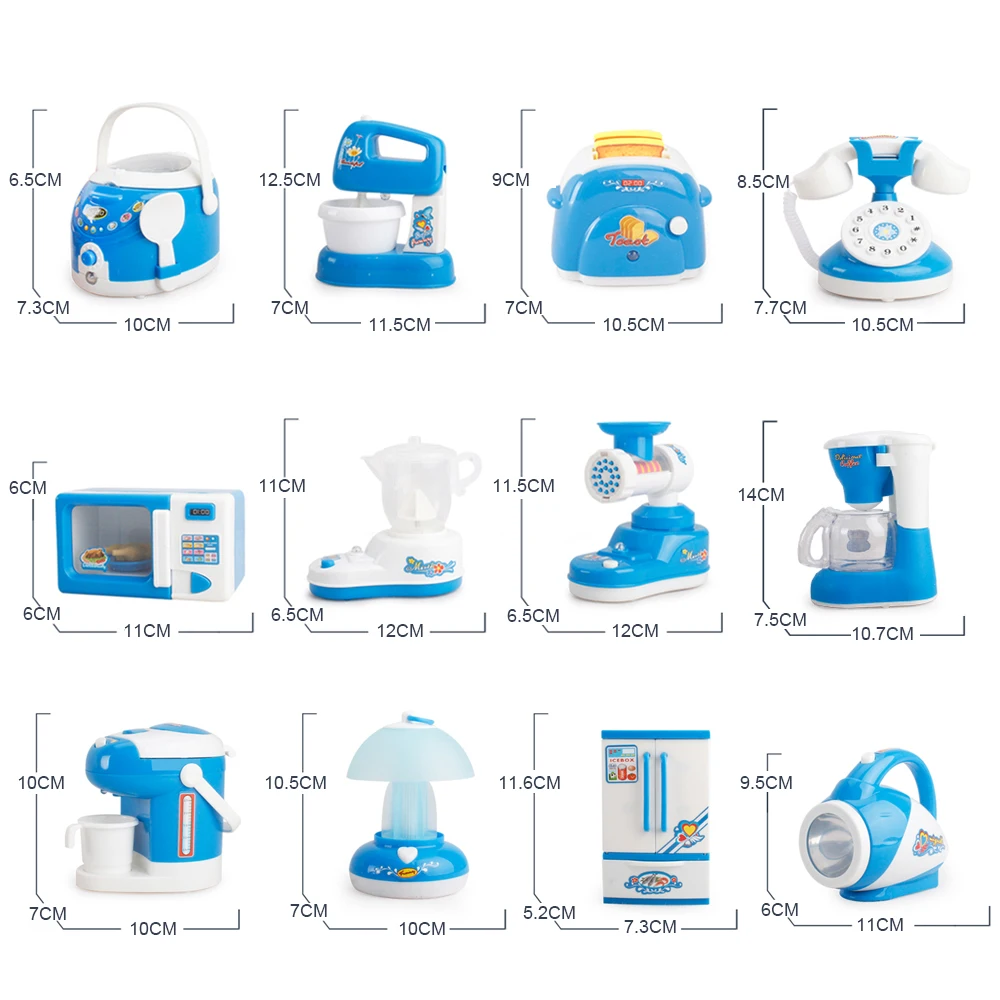 
Blue Home Appliances Play House Educational Pretend Kitchen Toys 3521-1-3521-17 