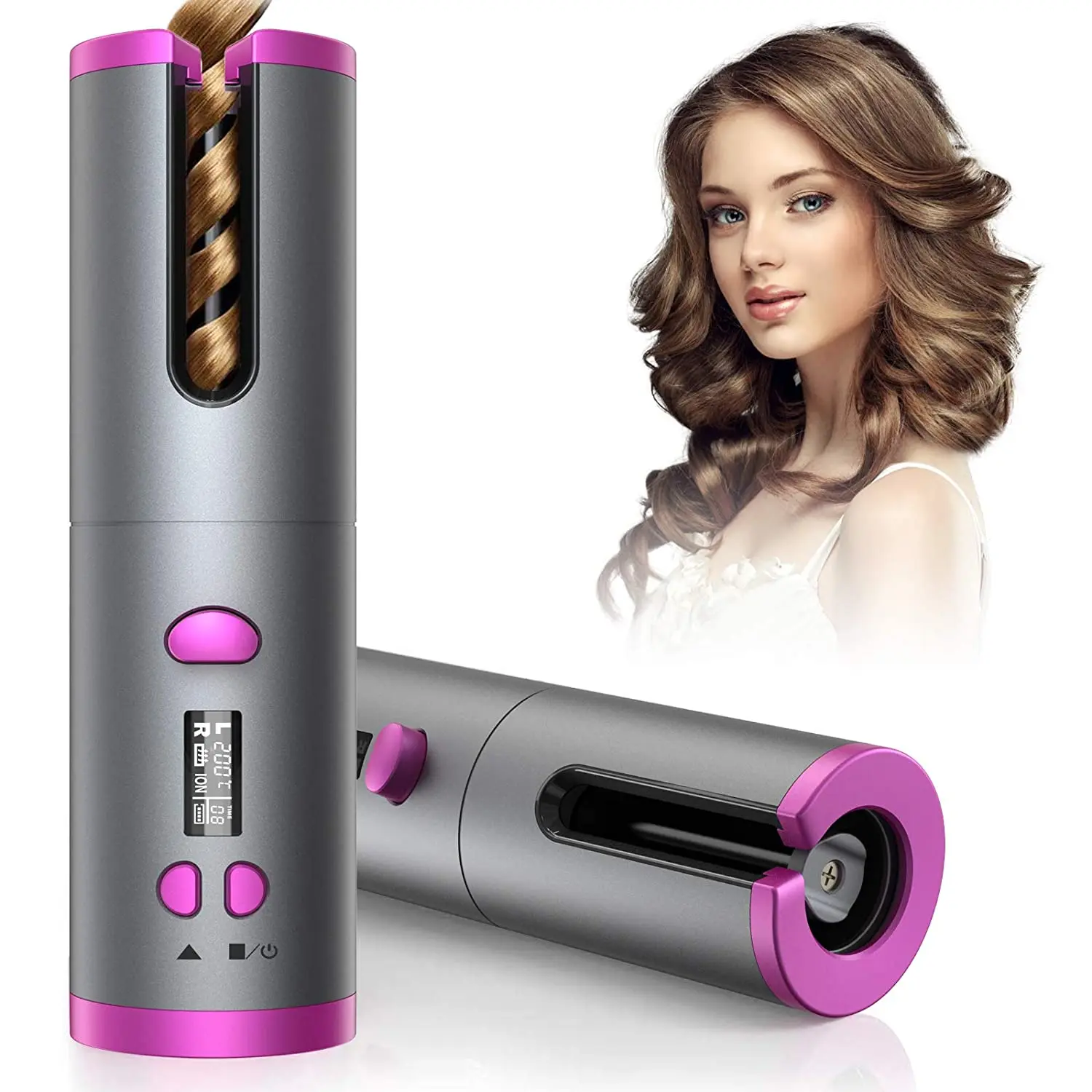 

Usb Rechargeable Cordless Automatic Curl Iron Hair Curler Wireless