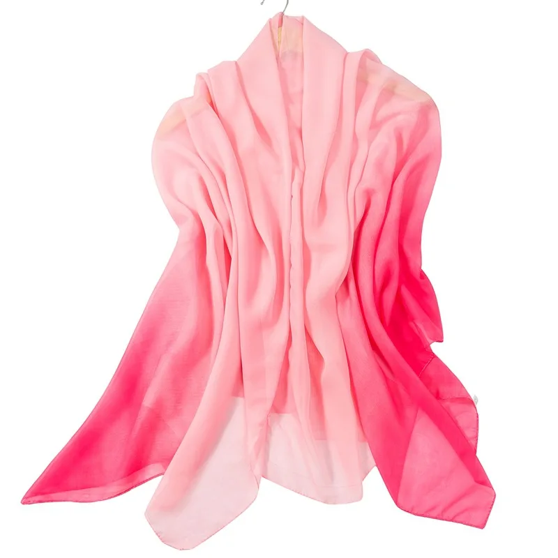

MIO New beach wear woman Elegant Gradient Color Chiffon Wrap Bikini Cover Up Beach Comfortable Large Shawl Beachwear, 8 colors in stock