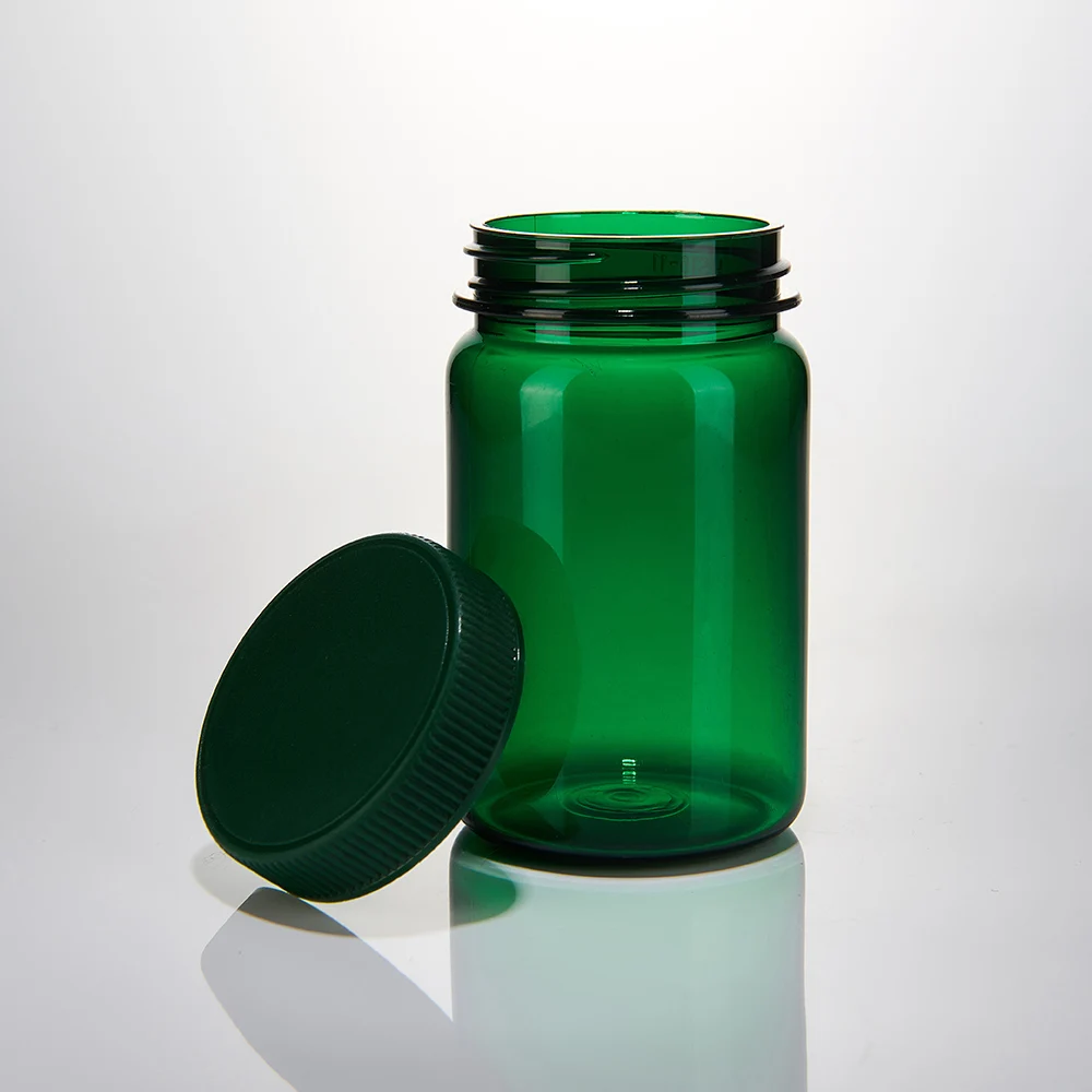 最畅销的绿色 100 毫升塑料保健药丸维他命胶囊瓶