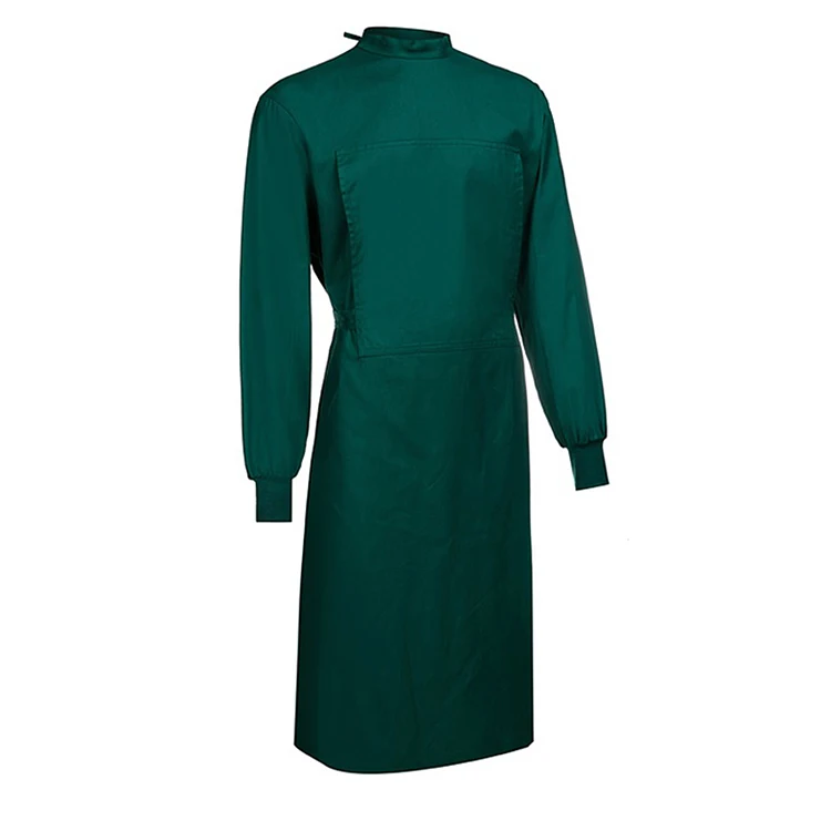 

Unisex Polyester Cotton Gown Safety Clothing Front Pockets Surgical Isolation Gown with Long Sleeves, Customized