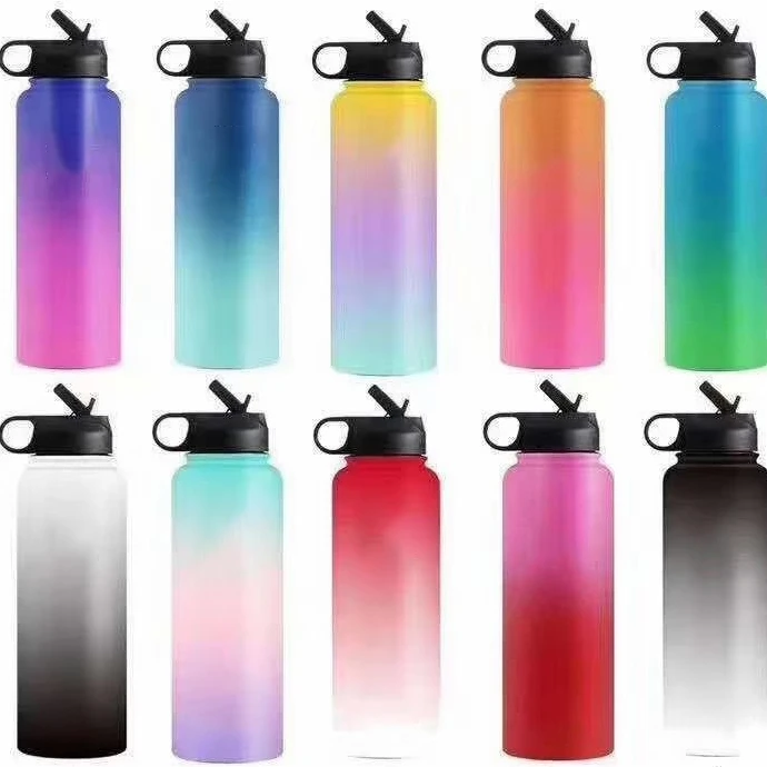 

Customized logo 18/8 double wall stainless steel drinking flasks insulated vacuum water bottle with new sport cover lid, Customized color