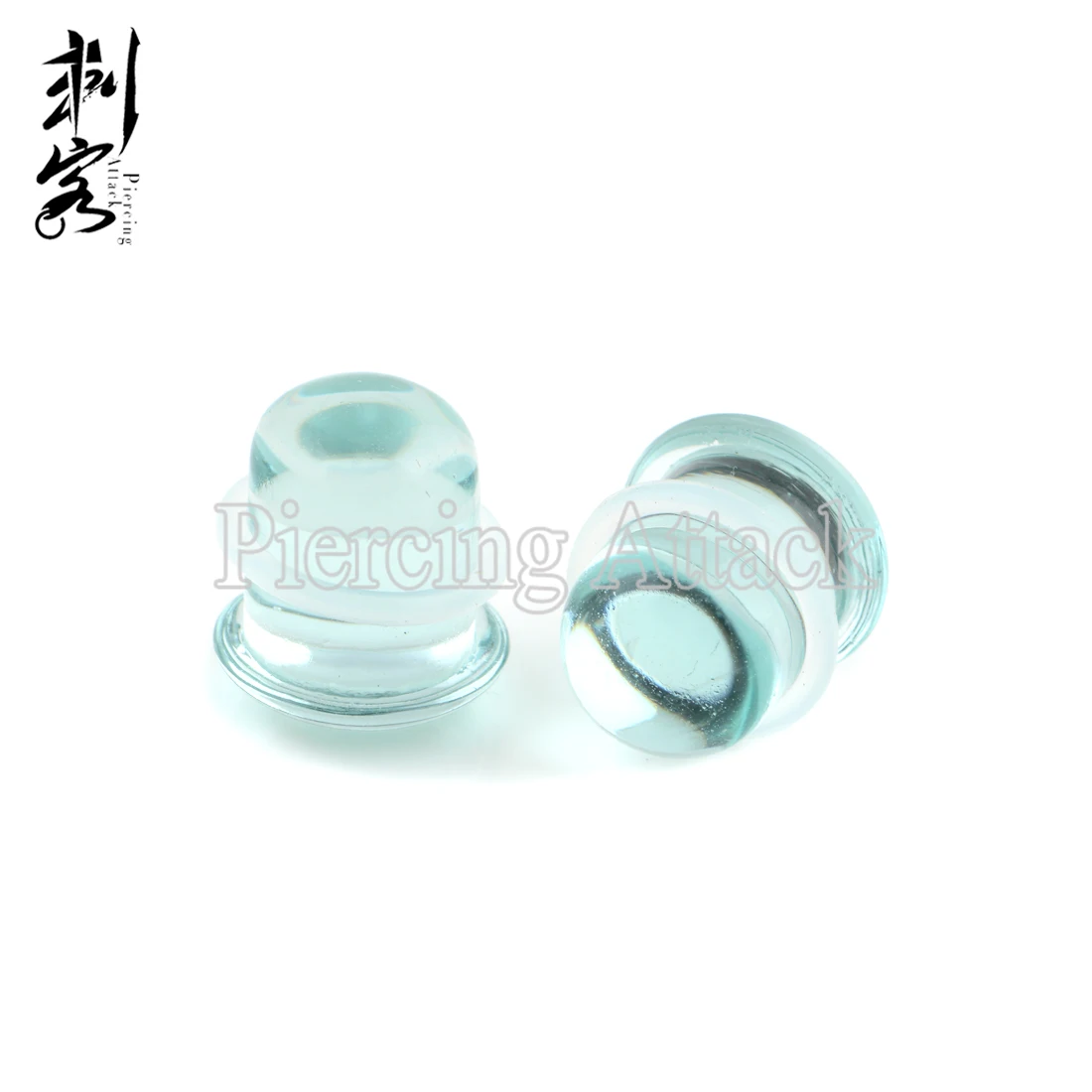 

Glass Ear Plugs with Clear Back and Clear O rings Piercing Body Jewelry