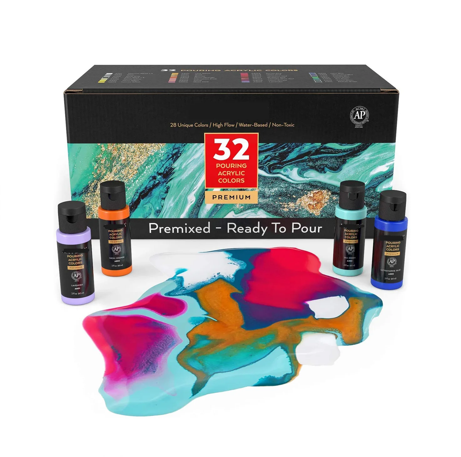 Amazon 32 Colors 60ml 2 Oz Bottle Artist Diy Craft Pouring Acrylic