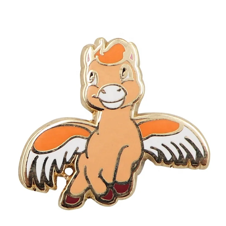 

Custom your own Cartoon shape Cut Pegasus zinc alloy hard enamel lapel pin badges, Patone color (custom color)