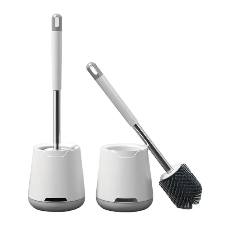 

2021 New Bathroom accessoires Stainless Steel 304 metal handle sillicone Toilet Brush, Customized