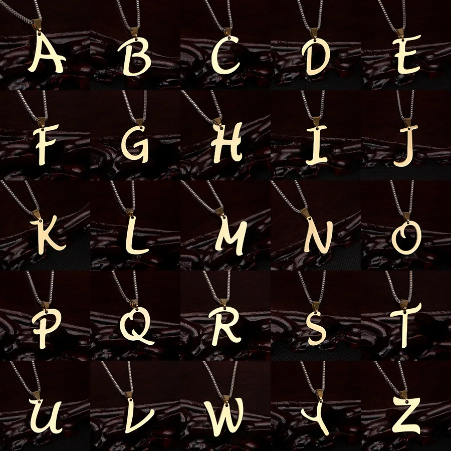 

2020 design 26 Letters necklace personalise pendant initial letter necklace for men and women