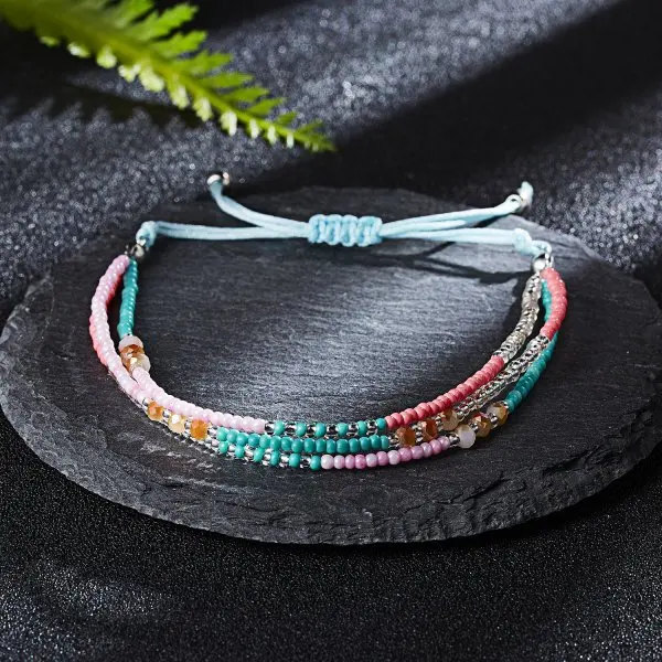 

Fashion Charm Bracelets Multi Layers  Beaded Bracelet for Women Girls Lover Birthday Gift, As shown in picture