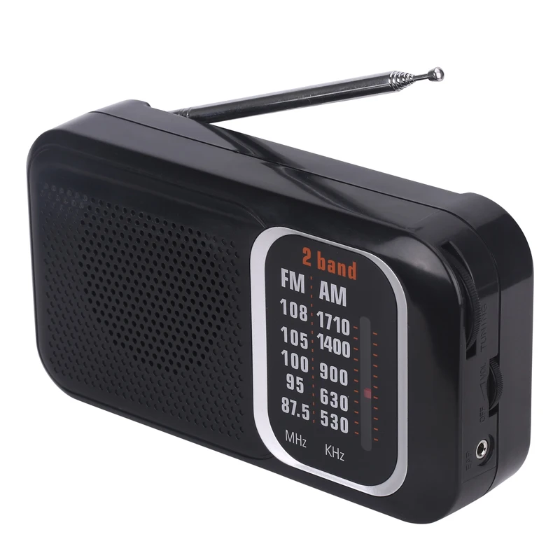 

Factory Direct Sale Cheap Price Small AM FM 2 BANDS Portable Radio Receiver For Outdoor, Black, silver