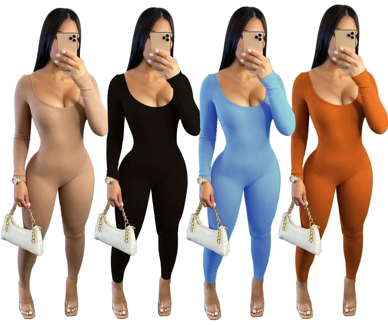 

Fashion casual character tight leggings one piece jumpsuit bodycon playsuit womens