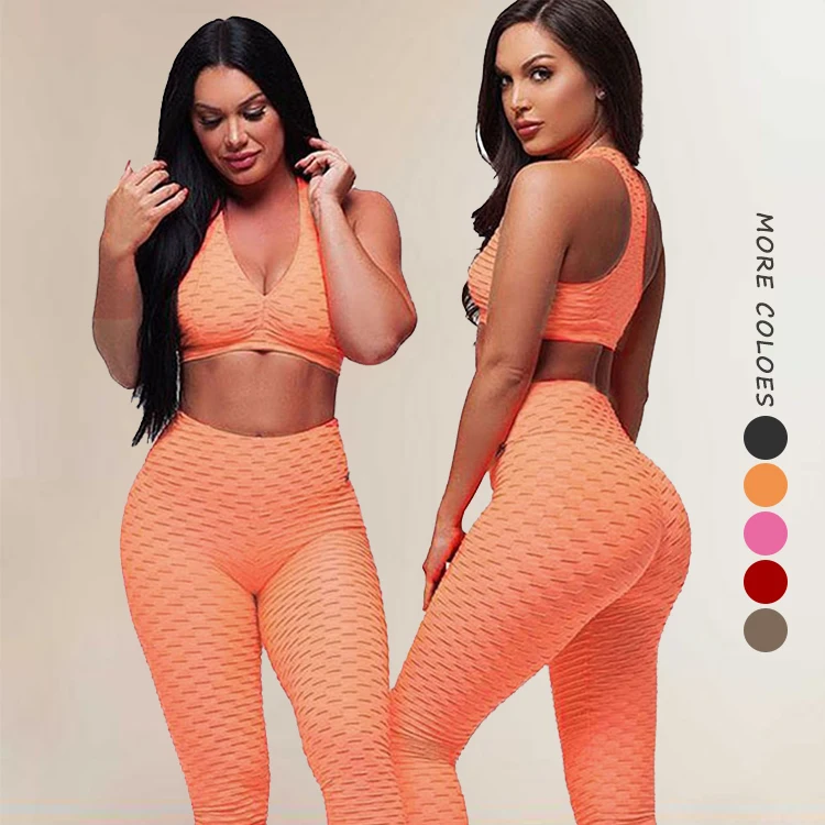 

Hot Sale Jacquard Yoga Fitness Pants Sets Workout Clothing Womens Fitness Wear Yoga Suit, As picture;can be change