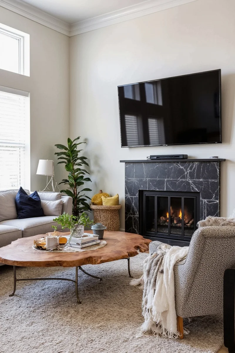 Industrial Style Coffee Table with Hidden Storage