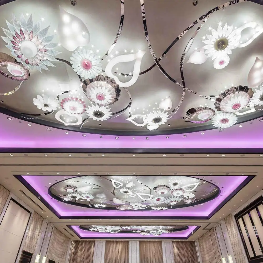 Modern large round murano plum blossom flower crystal glass chandelier for wedding hall