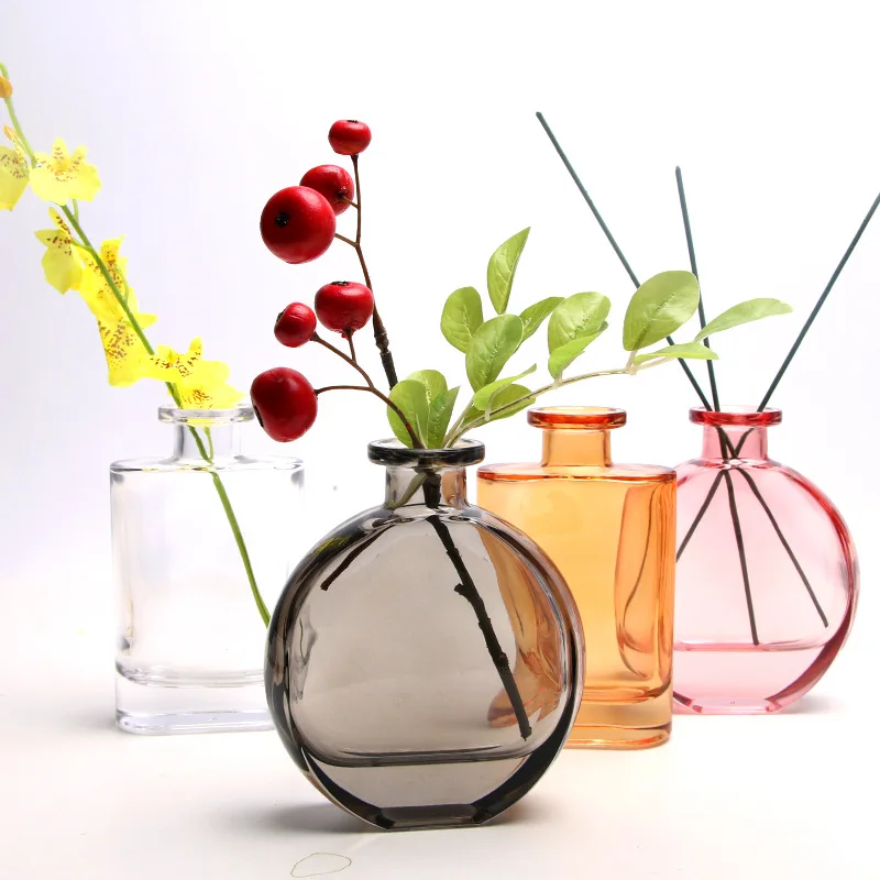 

Hot Nordic Crystal Small Color Glass Bottle Vase for Home Bar Decoration, Customized color