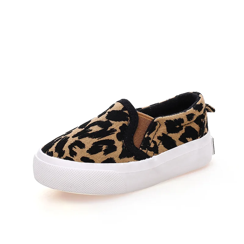 

Leopard Print Canvas Shoes Children Slip On Loafer, 2 colors