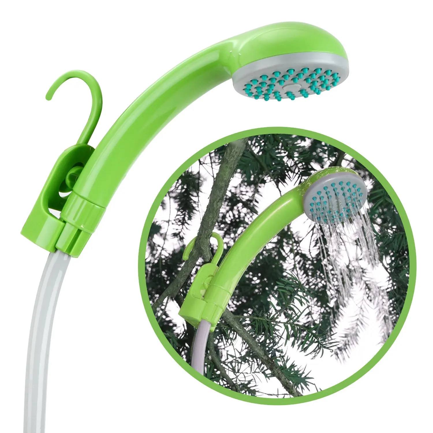 

Pre-charged Battery Operated Camping Shower,Handheld Portable Outdoor Showerhead, Green