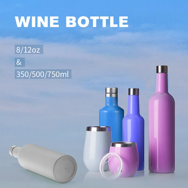 

Everich 2021 New Color Customized Stainless Steel Wine Bottle Insulated Wine Tumbler, Customized color