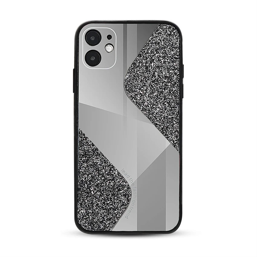Luxury glittering powder water drill makeup mirror phone case for iphone 12 pro