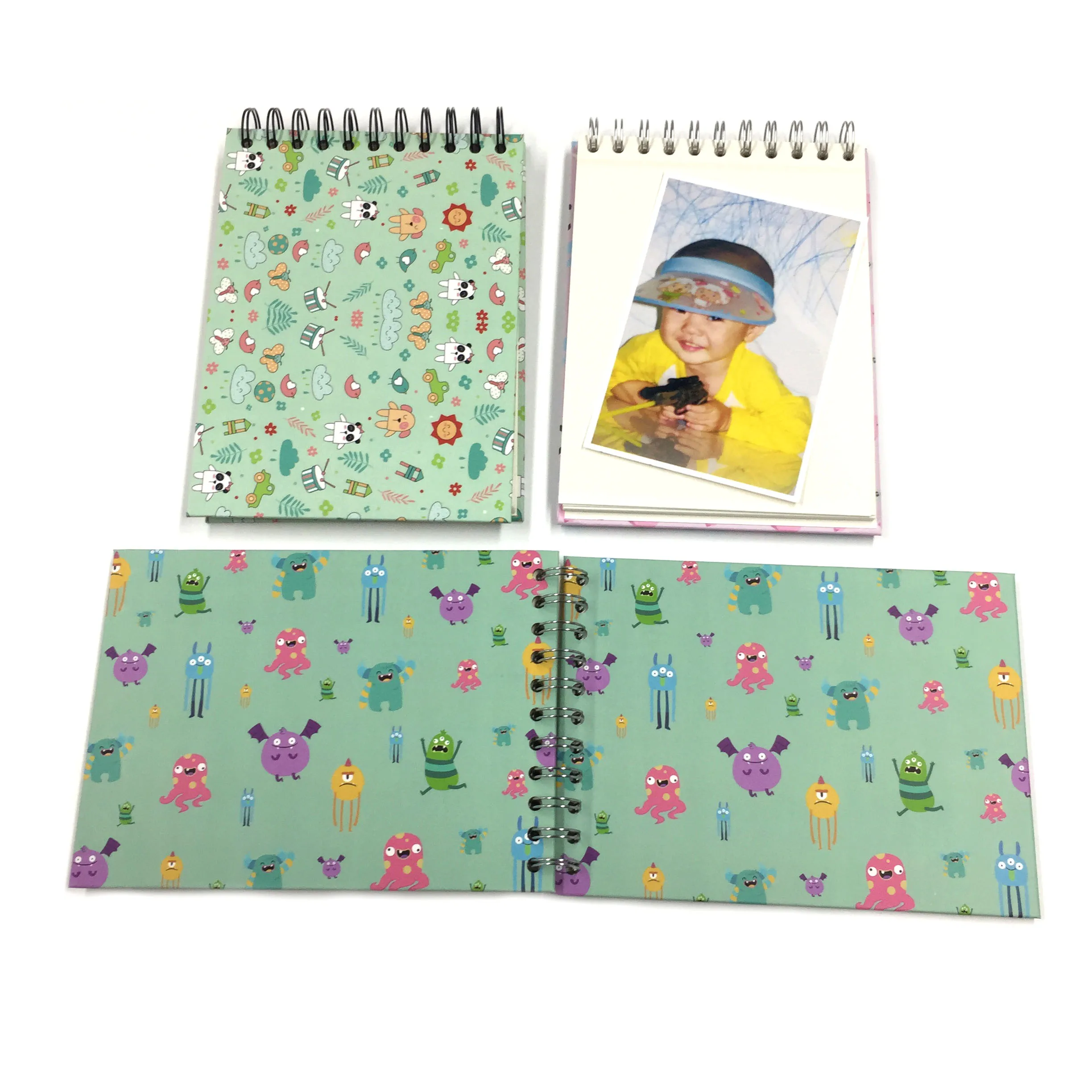 Cute Animal Theme Spiral Bound 10 Sheets Baby Self Stick Photo Album For 4x6 Photo