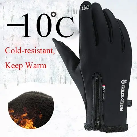 
Factory Direct Wholesale Cold proof Waterproof Winter Gloves Cycling Fluff Warm Gloves For Touchscreen Cold Weather 