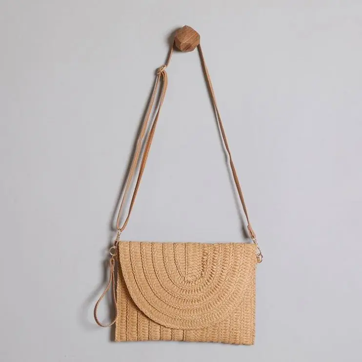 

2021 Beach Shaped Crossbody Bag Women Straw Rattan Purse Wholesale