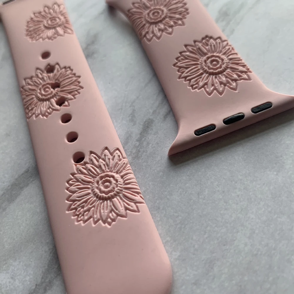 

Colorful Laser custom engraved personalized watch bands laser-engraved silicone watch strap for apple watch, Many colors for your choice