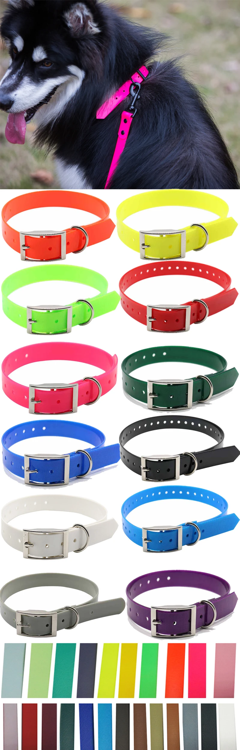 Pet Collars & Leashes GPS Dog Collar Abrasion Resistence TPU Small Dog Collar Custom Plastic Support CN;GUA RIBBONS LH Solid