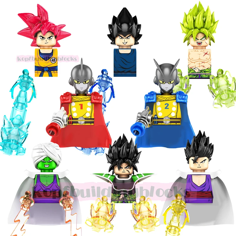 

KF6158 Japanese Anime Comics DBZ Model Dragon Son Goku Vegeta Gamma Broli Assemble Building Block Figure Plastic Collect Toy