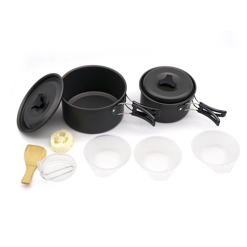 

High Quality Aluminium Camping Pot Set Hiking Backpacking Cookware Outdoor Camping Cooking Cookware Set