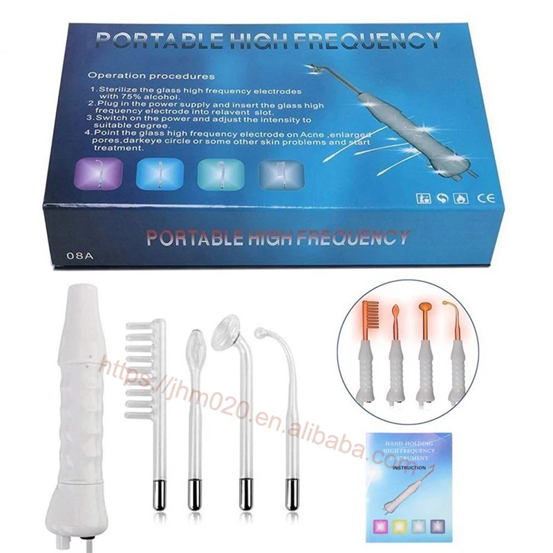 

Portable High Frequency Electrotherapy Apparatus Facial Ozone Wand, White