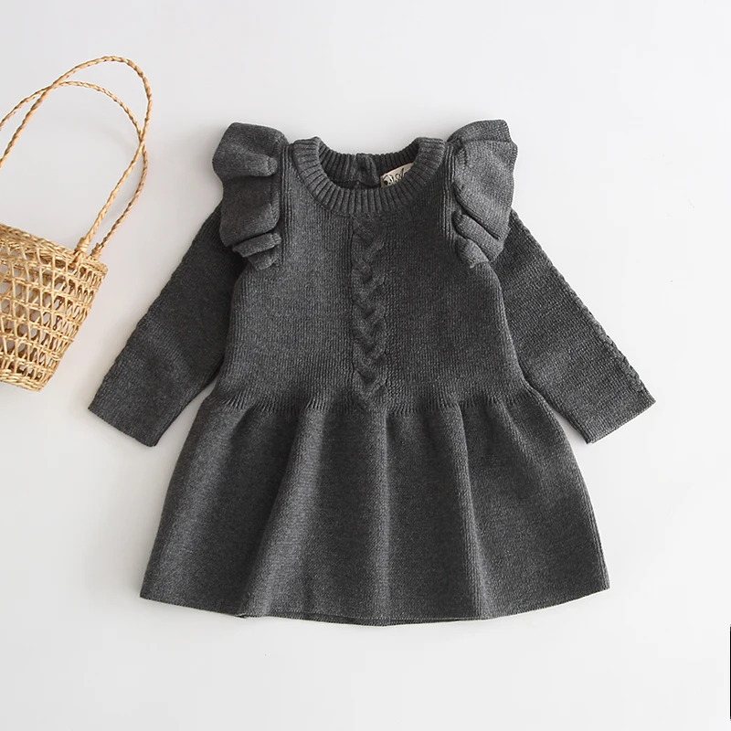 
Newarrival knitted Baby girls sweater dress newborn for Autumn Winter 