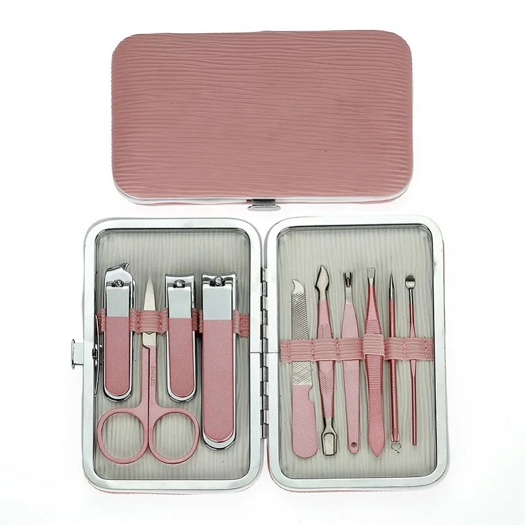 

Pink Women Finger Nail Care Eyebrow Beauty Nail Clippers Set Grooming Pedicure Manicure kit Girl Gift 12pcs Nail Tool Kit