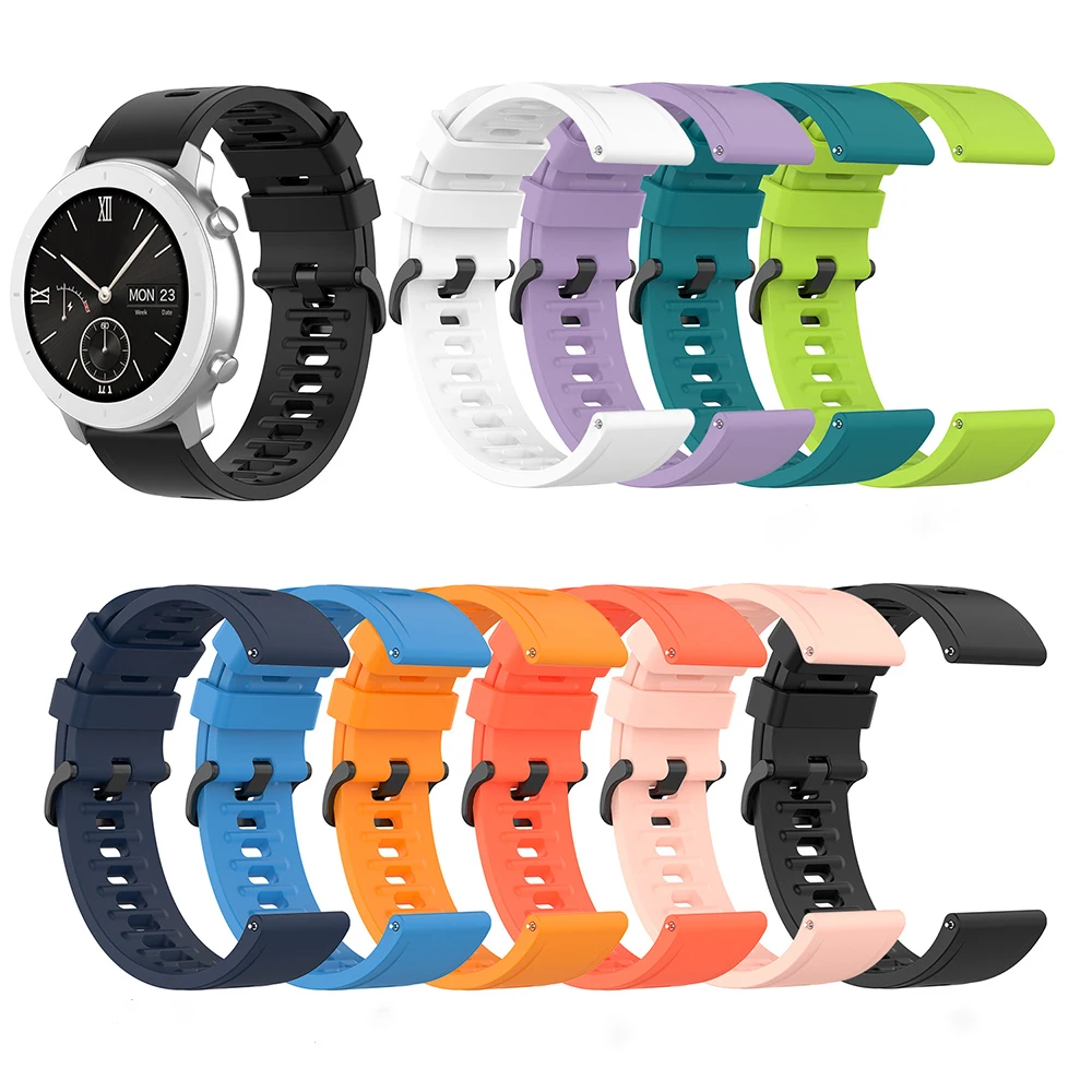 

Smart Silicone Charm Strap 20mm 22mm Watch Bands Rubber Watch Band For Huami Amazfit GTR GTS 2 3 pro 2e Smart Watch Straps