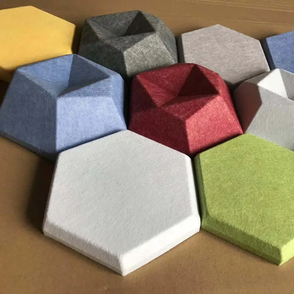 Hexagon Acoustic Soundproof Polyester Foam Panel Board - Buy Hexagon