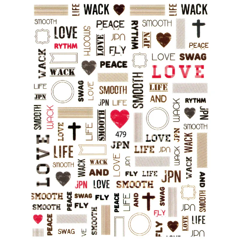 

Black and White Letter Nail Stickers Heart Number Geometry Nail Stickers 3d Waterproof Nail Art Stickers for Ladies, Black white