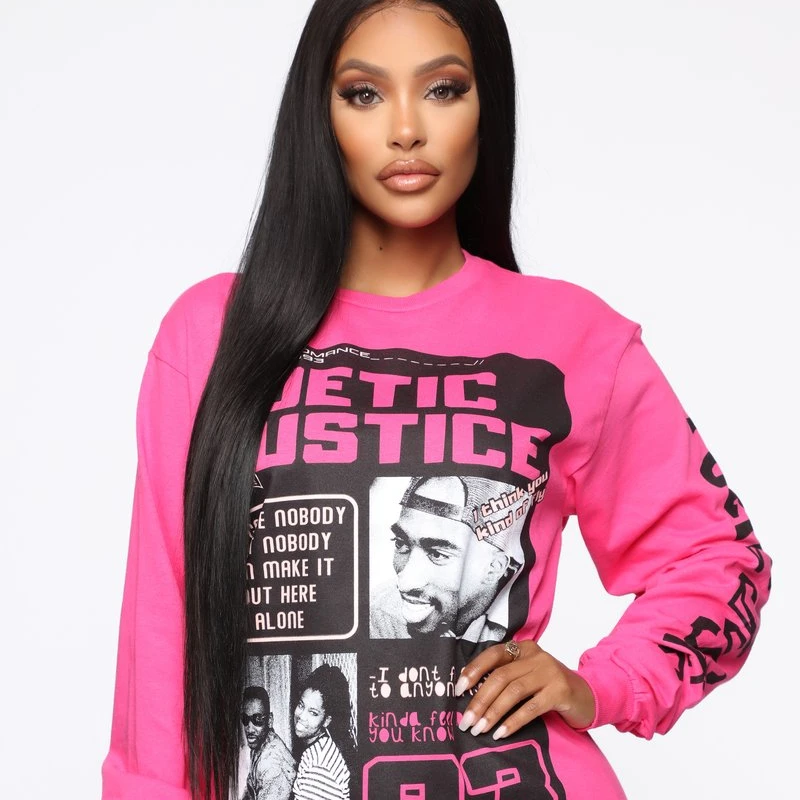

Loose Printed Sweatshirt Top Long Sleeve Round Neck Top for Ladies