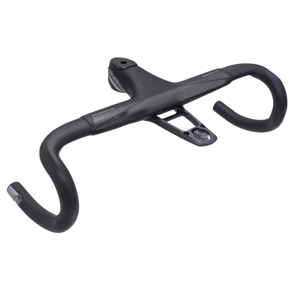 

6D Aero Carbon Road Bicycle Handlebar Integrated Drop Bar 28.6mm UD Weave With Bike Computer Mount Special Spacer light mount