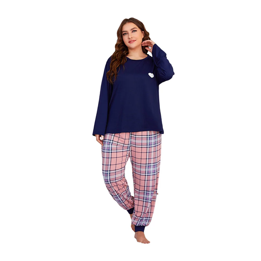 

christmas pyjamas plus size nightwear plaid women pyjamas 100%cotton pajamas sets