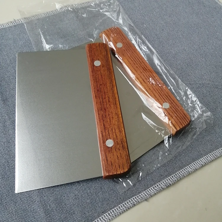 

Wood Handle Stainless Steel Dough Scraper Pastry Cutter, Red